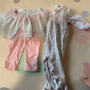 Kissy Kissy Pink Floral Kids Footie and JC dress